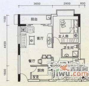 锦绣江南1室1厅1卫53㎡户型图