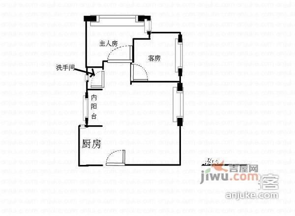 丰湖花园3室1厅1卫84㎡户型图