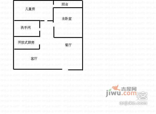 聚福花园二期2室1厅1卫73㎡户型图