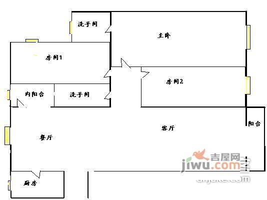 玮鹏花园3室2厅2卫105㎡户型图