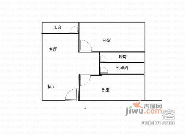 金海岸2室1厅1卫65㎡户型图