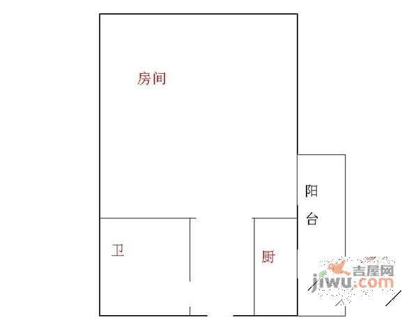 星河世纪1室1厅1卫44㎡户型图