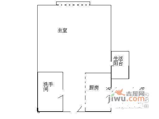 星河世纪1室1厅1卫44㎡户型图