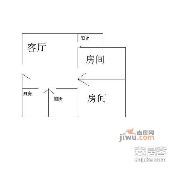 阳光新干线家园2室2厅1卫65㎡户型图