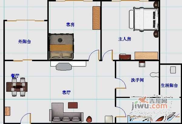 阳光新干线家园2室2厅1卫65㎡户型图