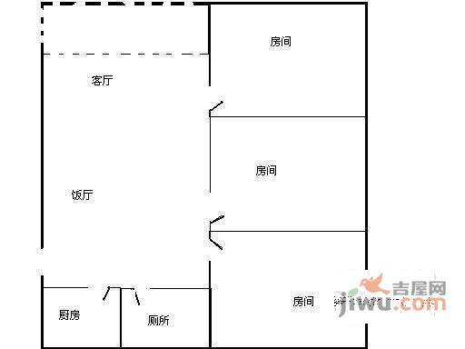 金银园3室2厅1卫93㎡户型图