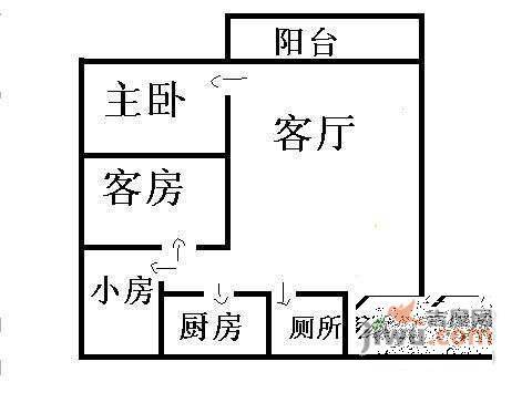 金银园3室2厅1卫93㎡户型图