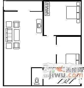 金银园2室1厅1卫57㎡户型图