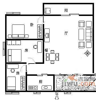 金银园3室1厅1卫93㎡户型图