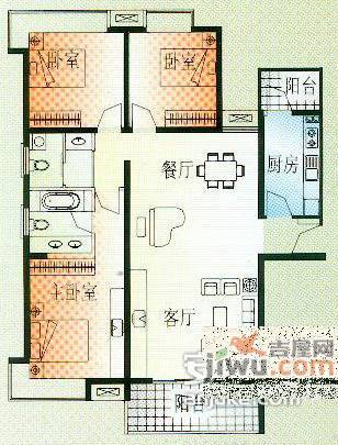 柠檬时代2室2厅2卫84㎡户型图