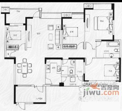 信托花园4室2厅2卫238㎡户型图