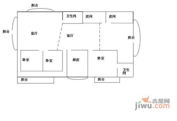 信托花园5室2厅2卫318㎡户型图