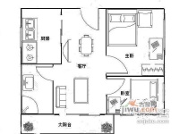 雅园居3室2厅2卫86㎡户型图