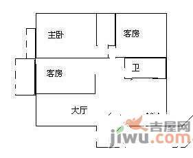 鸿进花园3室2厅1卫98㎡户型图