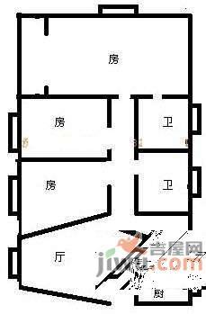 文华花园3室2厅2卫118㎡户型图