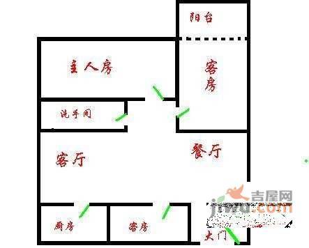 文华花园3室2厅1卫118㎡户型图