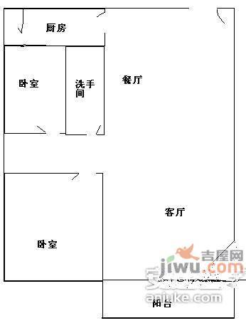 布吉新村2室2厅1卫户型图