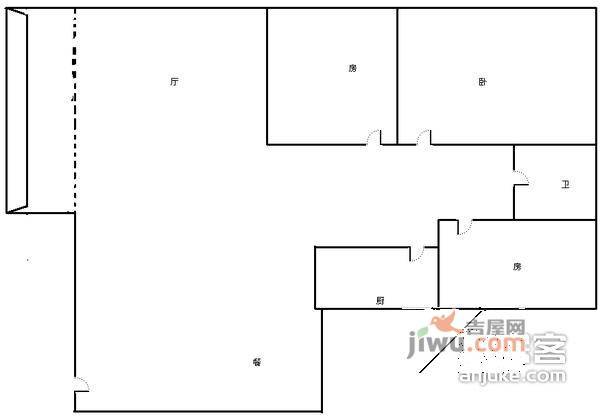 华龙新村3室2厅1卫70㎡户型图