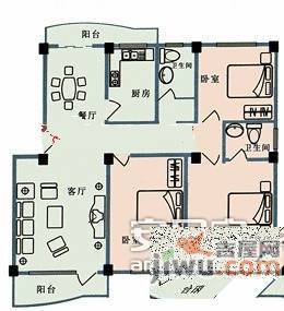 泓瀚苑3室2厅2卫120㎡户型图