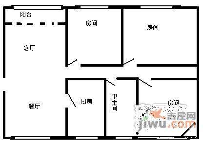 安业花园3室2厅1卫户型图