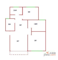 翠竹园3室2厅1卫83㎡户型图