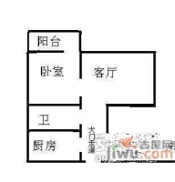 丽日翠庭1室1厅1卫43㎡户型图