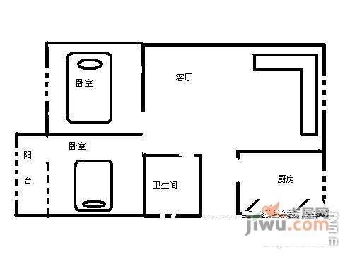 丽日翠庭2室2厅1卫71㎡户型图