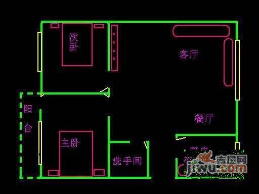 丽日翠庭2室2厅1卫71㎡户型图