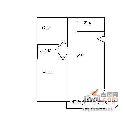 台湾花园2室2厅1卫84㎡户型图