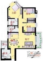 广物花园3室2厅2卫110㎡户型图