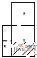 龙园苑1室1厅1卫41㎡户型图