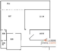 龙岭山庄西区2室1厅1卫48㎡户型图