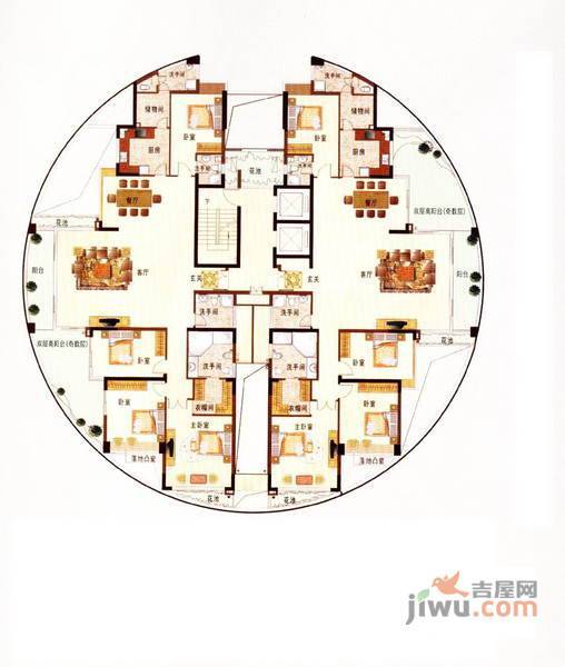 皇家海湾公馆5室2厅3卫320㎡户型图