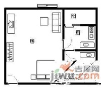 祥青苑1室0厅1卫21㎡户型图