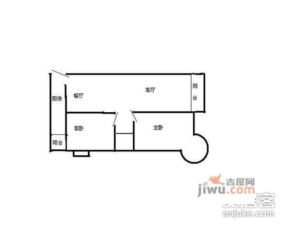 海语东园2室2厅1卫户型图