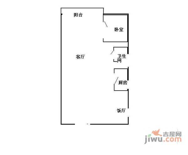 海语东园1室1厅1卫54㎡户型图