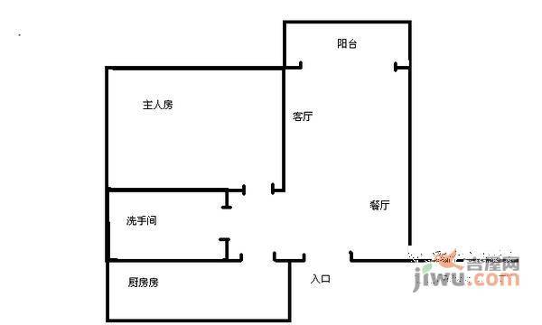 海语东园1室1厅1卫54㎡户型图