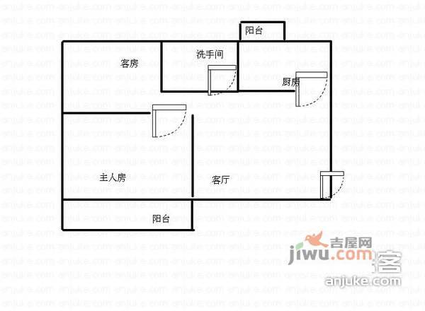 海语东园2室2厅1卫户型图