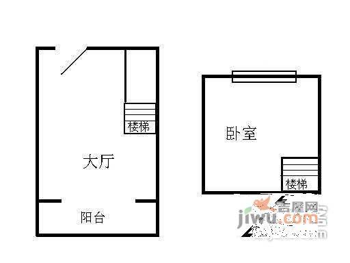 水云间1室1厅1卫56㎡户型图