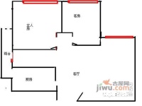 世纪华厦2室1厅1卫59㎡户型图