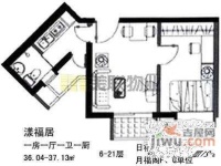 漾福居1室1厅1卫37㎡户型图