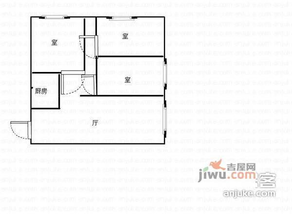 福滨新村3室2厅1卫86㎡户型图