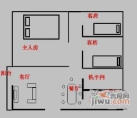 银庄大厦3室2厅1卫90㎡户型图
