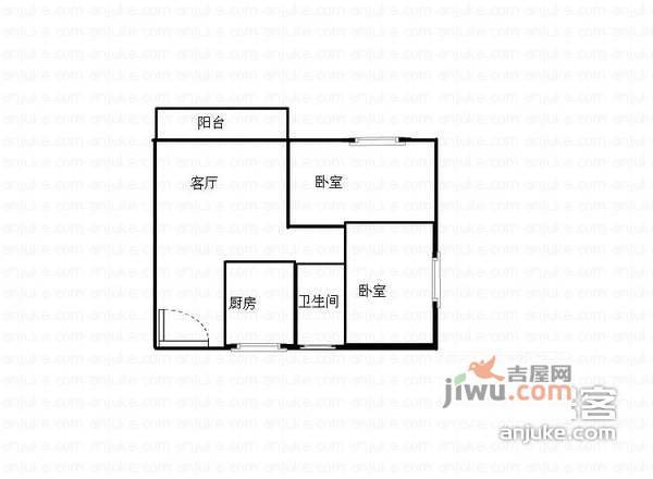 阳光雅园2室2厅1卫70㎡户型图