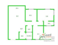 金竹园大厦3室2厅2卫91㎡户型图