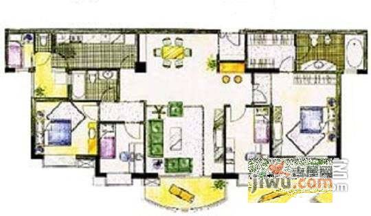 登良花园4室2厅2卫户型图