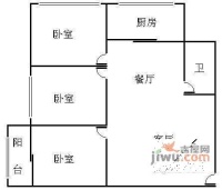 海珠城3室2厅1卫105㎡户型图