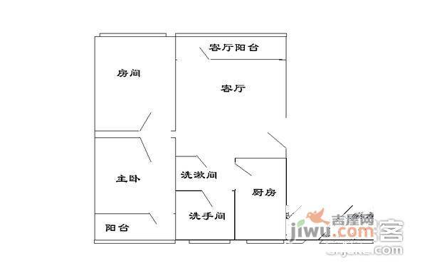 常盛花园2室2厅1卫79㎡户型图