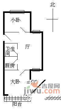 庆宜华苑2室1厅1卫户型图