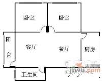 龙腾花园2室2厅1卫86㎡户型图